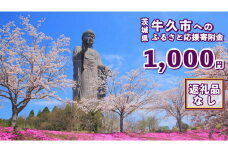 【 返礼品なし 】 茨城県 牛久市 ふるさと応援寄附金 ( 1,000円 )