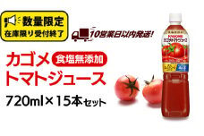 ＼ 10営業日以内に発送 ／ カゴメ トマトジュース 食塩無添加 720ml 15本セット KAGOME トマト ストレート リコピン GABA ペットボトル ドリンク 飲料 野菜ジュース 野菜飲料 セット 備蓄