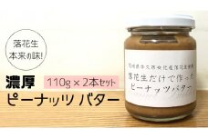落花生 本来の味! 濃厚 ピーナッツ バター 110g × 2本セット 加工品 オーガニック ジャム ピーナッツクリーム ナッツ 冷蔵 パン ベーグル