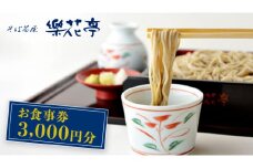 そば茶屋 「 楽花亭 」 お食事券 3,000円分 蕎麦 そば そば粉 食事処 炊き込みご飯 楽花亭オリジナル 体験