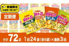 【 3ヶ月 連続 定期便 】カルビー ポテトチップス 4種類 詰め合わせ 24袋 1度のお届けで 計 24 袋 うすしお 6袋 コンソメ 6袋 のりしお 6袋 フレンチサラダ6袋 スナック おつまみ ジャガイモ じゃがいも まとめ買い 定期便 頒布会 数量限定
