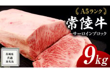 常陸牛 A5 等級 サーロイン ブロック 9kg ( 茨城県共通返礼品 ) 黒毛和牛 国産 業務用 大量 ブロック肉 塊 お肉 肉 A5ランク ブランド牛 牛肉 ひたち牛 ブランド和牛 ステーキ用