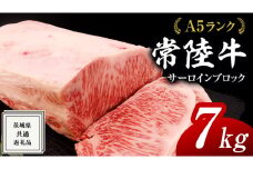 常陸牛 A5 等級 サーロイン ブロック 7kg ( 茨城県共通返礼品 ) 黒毛和牛 国産 業務用 大量 ブロック肉 塊 お肉 肉 A5ランク ブランド牛 牛肉 ひたち牛 ブランド和牛 ステーキ用