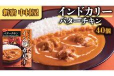 新宿 中村屋 インドカリー バターチキン40個 人気 洋食 レトルト 時短 カレー  長期保存 災害用 保存食 電子レンジ 可能 レトルトカレー カレーライス レンチン レンジ