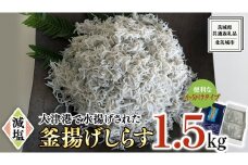 大津港水揚げの 釜揚げしらす 1.5kg ( 500g×3パック ) (茨城県共通返礼品：北茨城市) しらす しらす丼 国内 釜揚げ 新鮮 シラス 海鮮 子ども カルシウム 減塩
