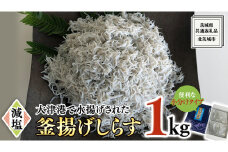 大津港水揚げの 釜揚げしらす 1kg ( 500g×2パック) (茨城県共通返礼品：北茨城市) しらす しらす丼 国内 釜揚げ 新鮮 シラス 海鮮 子ども カルシウム 減塩