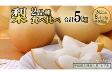 【食べ比べ】 梨 2品種 合計 約5kg 【2025年8月上旬発送開始】 (茨城県共通返礼品：大子町) なし 果物 くだもの フルーツ おまかせ 旬