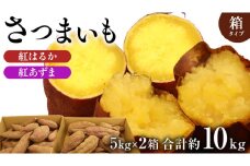 さつまいも 【 紅あずま ・ 紅はるか 】 5kg ( 箱込 )の 2箱セット さつまいも 詰合せ 国産 農園 野菜 サツマイモ 芋 期間限定 デザート スイーツ おやつ 料理 味噌汁 煮物 生芋