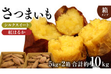 さつまいも 【 シルクスイート ・ 紅はるか 】 5kg ( 箱込 )の 2箱セット さつまいも 詰合せ 国産 農園 野菜 サツマイモ 芋 期間限定 デザート スイーツ おやつ 料理 味噌汁 煮物 生芋