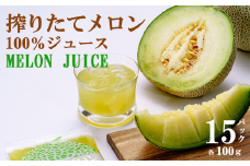 ＜ ベルファームつくば ＞ 搾りたて メロンジュース 100% 100g × 15パック ＜離島・沖縄配送不可＞【 メロンジュース メロン ジュース 100％ 搾りたて めろん フルーツジュース フルーツ 果物 茨城県 つくば市 】