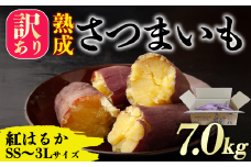 【 先行予約 】 茨城県産 熟成さつまいも ( 紅はるか ) SS～3Lサイズ訳アリ7kg ( 箱入り )【12月上旬以降発送予定】【 紅はるか さつまいも サツマイモ おやつ スイーツ 甘味 デザート 訳アリ 訳あり 10000円 茨城県 つくば市 】