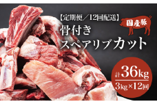 【12ヶ月定期便】豚 スペアリブ カット 3kg【 1kg × 3パック 】村下商事 【 豚肉 豚 ぶた肉 骨付き 国産 小分け スペアリブ BBQ バーベキュー 豚スペアリブ 茨城県 つくば市 】