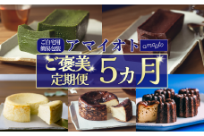 【ご自宅用簡易包装】アマイオトのごほうび　5カ月定期便【 定期 定期便 5回 5カ月 テリーヌ チーズケーキ カヌレ ショコラ チョコ チョコレート 抹茶 バスクチーズケーキ 濃厚 ケーキ 甘味 焼き菓子 スイーツ サクサク しっとり ご褒美 デザート お取り寄せ 食べ比べ 記念日 誕生日 茨城県 つくば市 】