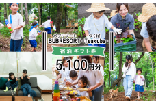 【ふるさとeチケット】 BUB RESORT Tsukuba 利用クーポン券 ( 5100円分 ）【 茨城県 つくば市 関東 グランピング 宿泊券 宿泊チケット 宿泊補助券 宿泊利用券 キャンプ リゾート 大自然 体験 体験型 アクティビティ 宿泊 家族 子供 子連れ ファミリー 食事 フレンチ ニューオープン バブリゾート BUB BUBRESORT サウナ 夏休み 】