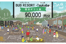 【ふるさとeチケット】 BUB RESORT Tsukuba 利用クーポン券 ( 90000円分 ）【 茨城県 つくば市 関東 グランピング 宿泊券 宿泊チケット 宿泊補助券 宿泊利用券 キャンプ リゾート 大自然 体験 体験型 アクティビティ 宿泊 家族 子供 子連れ ファミリー 食事 フレンチ ニューオープン バブリゾート BUB BUBRESORT サウナ  夏休み 】