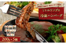 リトルリンダの冷凍ハンバーグ5種類入り(200g×5)ギフトボックス【1623050】