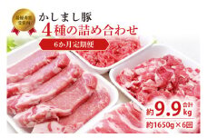 令和５年度・令和6年度 東京食肉市場豚枝肉共励会 連続受賞肉 【6ヵ月定期便】かしまし豚 4種の詰め合わせ×6回 【ブランド豚 部位 セット 大容量 茨城県 鹿嶋市】(KM-24)