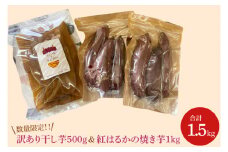 数量限定！！紅はるかの焼き芋1kgと訳あり干し芋500g 合計1.5kg セット （KAM-11）