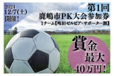 第１回鹿嶋市ＰＫ大会　参加券【町田ゼルビア・サポーター割】【サッカー イベント アクティビティ チーム トーナメント 茨城県 スポーツ】（KDE-4）