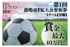 第１回鹿嶋市ＰＫ大会　参加券 【早割】【サッカー イベント アクティビティ お得 チーム トーナメント 茨城県 スポーツ】（KDE-1）