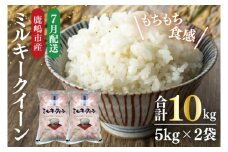 【令和6年産】★7月お届け★鹿嶋市産ミルキークイーン 10kg(5kg×2袋)【お米 米 鹿嶋市 茨城県 白米 新米 おにぎり ごはん 30000円以内 3万円以内】(KBS-9-7）