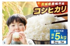 ＼新米先行予約／ 米 精米 こしひかり 5kg 鹿嶋市産【コシヒカリ お米 コメ ごはん ライス ブランド米 茨城県 鹿嶋市】(KEJ-1)