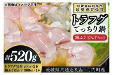 【茨城県共通返礼品・河内町産】トラフグてっちり鍋　錦ふぐぽんすセット【ふぐ 河豚 鍋 コラーゲン たっぷり 贈り物 お土産】（KED-02)