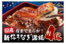 超特大!やわらか 国内産うなぎ蒲焼 220～250g 4尾 計880g以上 肉厚ジューシー ふっくら柔らか ブランド鰻使用 秘伝のタレ・山椒付き 湯煎で簡単調理 うな丼 うな重 贈答用 ギフト 冷蔵配送 茨城県 潮来市 (A23-006)