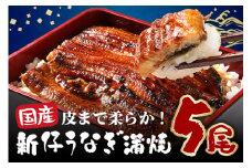 超特大!やわらか 国内産うなぎ蒲焼 220～250g 5尾 計1,100g以上 肉厚ジューシー ふっくら柔らか ブランド鰻使用 秘伝のタレ・山椒付き 湯煎で簡単調理 うな丼 うな重 贈答用 ギフト 冷蔵配送 茨城県 潮来市 (A23-007)