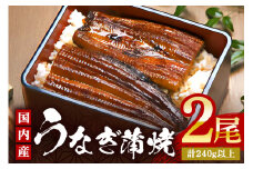 やわらか国内産 うなぎ蒲焼 満足サイズ! 120～140g 2尾 計240g以上 ふっくら蒲焼き ブランド鰻使用 秘伝のタレ・山椒付き 湯煎で簡単調理 うな丼 ちらし寿司 贈答用 ギフト 冷蔵配送 茨城県 潮来市 (A23-012)