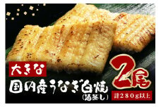 大きな国内産うなぎ白焼(酒蒸し) 140～160g 2尾 計280g以上 うなぎ 鰻 ウナギ 白焼 酒 蒸し 蒲焼 タレ 山椒 付き 簡単調理 贈答用 ギフト 内祝い 土用の丑の日 冷蔵 国産 茨城県 潮来市 (A23-030)