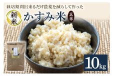令和7年産新米 玄米 10kg 栽培期間出来るだけ農薬を減らして作った「かすみ米」 茨城県産 コシヒカリ 米 お米 ご飯 ごはん 低農薬 しめじ菌床活用 甘み豊か 粘土質土壌育ち 健康志向 自然栽培 産地直送 贈答用 ギフト 茨城県 潮来市 (A03-010)