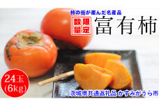 茨城県産富有柿（2Lサイズ 24個　6kg）【茨城県共通返礼品 かすみがうら市】 ◇
※2023年10月上旬～12月下旬頃に順次発送予定