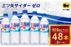 三ツ矢サイダー　ゼロ 500ml × 2ケース (48本) １回便 2ケースを1回お届けします。 総数48本