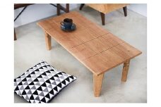 【ナチュラル】折りたたみテーブル (チェック柄)【机 ローテーブル table おしゃれ 折りたたみ 雑貨 日用品 インテリア 茨城県守谷市】
