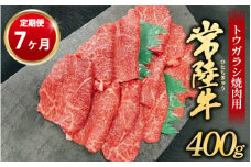 【定期便 7ヶ月】【希少部位】常陸牛トウガラシ焼肉用400g（茨城県共通返礼品 茨城県産）