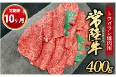 【定期便 10ヶ月】【希少部位】常陸牛トウガラシ焼肉用400g（茨城県共通返礼品 茨城県産）