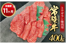 【定期便 11ヶ月】【希少部位】常陸牛トウガラシ焼肉用400g（茨城県共通返礼品 茨城県産）