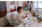 【絵付け手描き】ランプティーポット(1個)、カップ＆ソーサー(1個)セット 「小菊と雪の結晶」 筒井啓子作