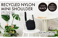 リサイクルナイロン ミニショルダー ブラック SW-RN003-BK 黒色 バッグ 鞄 かばん 収納 充実  送料無料