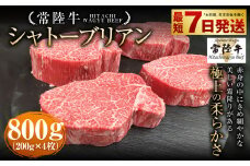 【常陸牛】シャトーブリアン 200g×4枚 | 計800g 牛肉 肉 お肉 ヒレ ステーキ 冷凍 茨城県 守谷市
