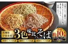 3色 味比べそば各100g×10人前（冷凍生）（若葉せいろう4人前・韃靼せいろう3人前・田舎せいろう3人前） | そば 10人前 10食 セット 麺 麺類 辛汁 冷凍 茨城県 守谷市
