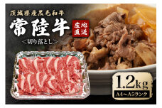 瑞穂農場で育てた常陸牛切り落とし 約1.2kg 冷凍配送 牛肉 ブランド牛 A4 A5 A4ランク A5ランク 茨城県 モモ ばら かた 赤身 霜降り 部位ミックス 国産 切り落とし 国産牛 柔らか 牛丼 肉じゃが 冷凍 お取り寄せ ho0904