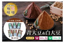 手造り熟成極糀味噌 青大豆＆白大豆セット B 青大豆味噌900g×3袋 白大豆味噌900g×3袋 みそ 生味噌 豆味噌 無添加 茨城県 味噌 蔵元直送 麹みそ 長期熟成 国産 常陸大宮市産米 大豆 自然塩100％ 袋入 蔵出し 手作り 米麹 みそ汁 味噌汁 老舗 ho1252