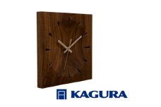 家具蔵 KAGURA 時計 ソアレ角 ウォールナット材 セイコークロック社製スイープムーブメント 掛け時計 天然木 茨城県 静音 おしゃれ 壁掛け時計 軽量 壁時計 北欧 シンプル 大きい アナログ オシャレ 木目調 【（株）アイダ】 【ho1331】