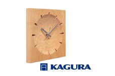 家具蔵 KAGURA 時計 ソアレ角 ハードメープル材 セイコークロック社製スイープムーブメント 掛け時計 天然木 茨城県 静音 おしゃれ 壁掛け時計 軽量 壁時計 北欧 シンプル 大きい アナログ オシャレ 木目調 【（株）アイダ】 【ho1332】