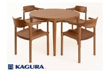 家具蔵 KAGURA ダイニングセット 伸長式 ローベル2＆グランデ チェリー材 家具 テーブル アームチェア 木材 無垢材 無着色 職人 手作業 寛ぎ シンプル 洗練 茨城県 【株式会社アイダ】【ho1232】