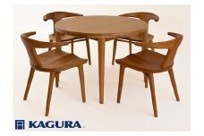家具蔵 KAGURA ダイニングセット 伸長式 ローベル2＆コルノ チェリー材 家具 テーブル アームチェア 木材 無垢材 無着色 職人 手作業 寛ぎ シンプル 洗練 茨城県 【（株）アイダ】【ho1234】