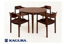 家具蔵 KAGURA ダイニングセット 伸長式 ローベル2＆グランデ ウォールナット材 家具 テーブル アームチェア 木材 無垢材 無着色 職人 手作業 寛ぎ シンプル 洗練 茨城県 【（株）アイダ】【ho1237】