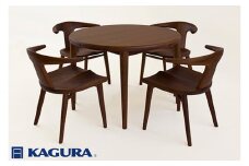 家具蔵 KAGURA ダイニングセット 伸長式 ローベル2＆コルノ ウォールナット材 家具 テーブル アームチェア 木材 無垢材 無着色 職人 手作業 寛ぎ シンプル 洗練 茨城県 【（株）アイダ】【ho1238】